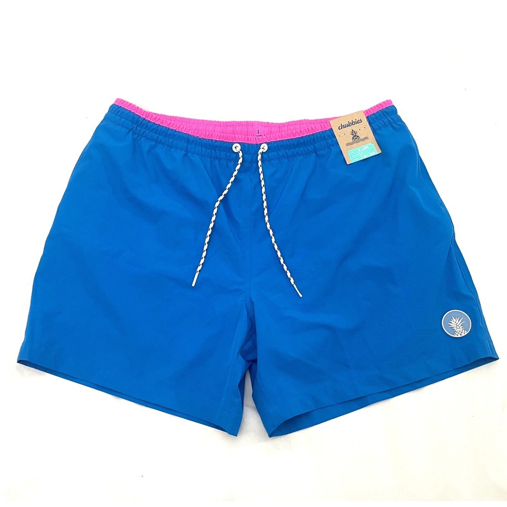 NEW Chubbies The Sea Salts Swim Trunks Men's XXL Blue 2 in 1 Liner 5.5" Inseam